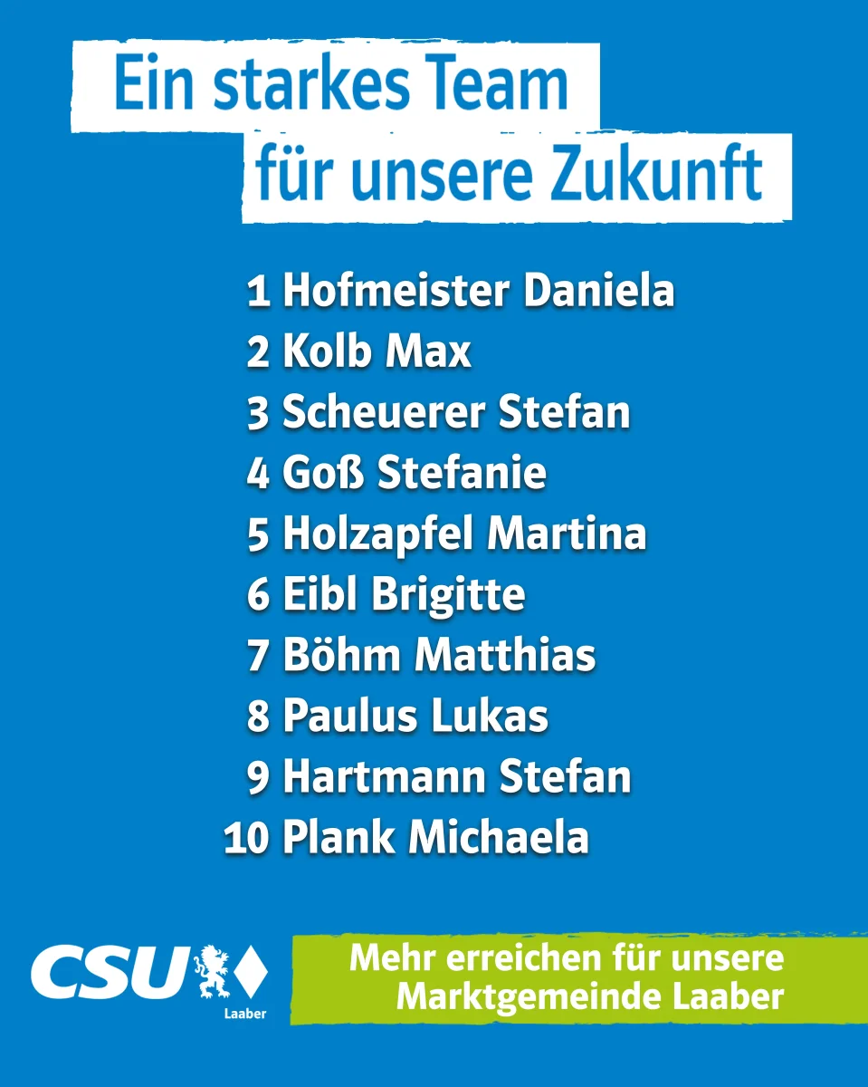 CSU Laaber stellt 20-köpfiges Kandidatenteam vor